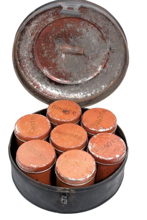 antique metal spice box|old spice box.